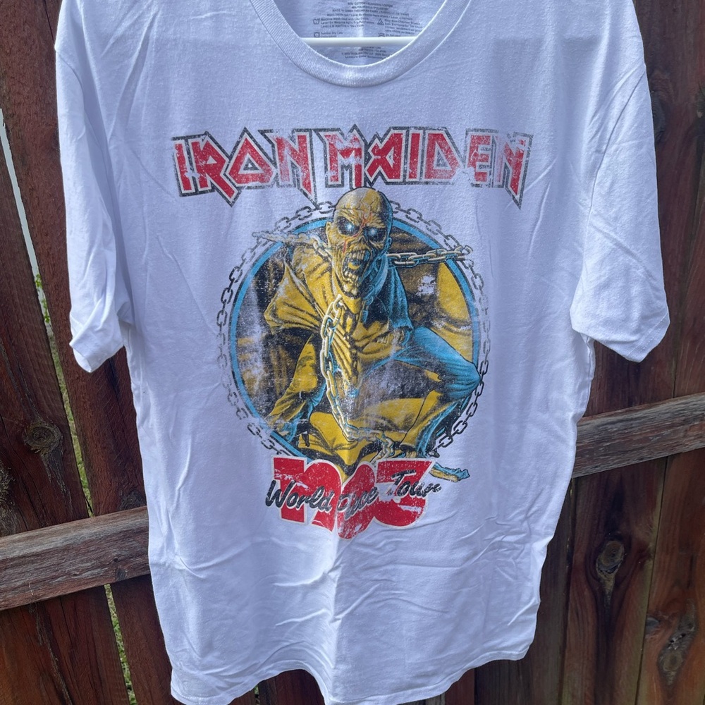 Iron Maiden White Graphic Tour T-Shirt
